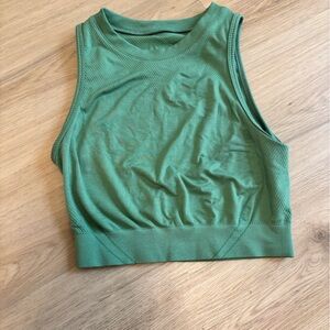 Alphalete Olive Green Ribbed Crop Tank